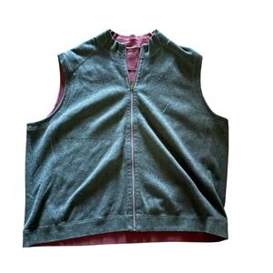 Tommy Bahama Mens Gray Full Zip Vest Reversible Maroon Size XXXL 62 inch‎ chest
